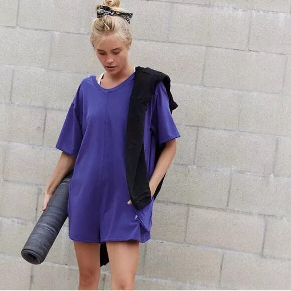 Free People Movement Hot Shot Crew Neck Romper SZ M - Picture 1 of 6